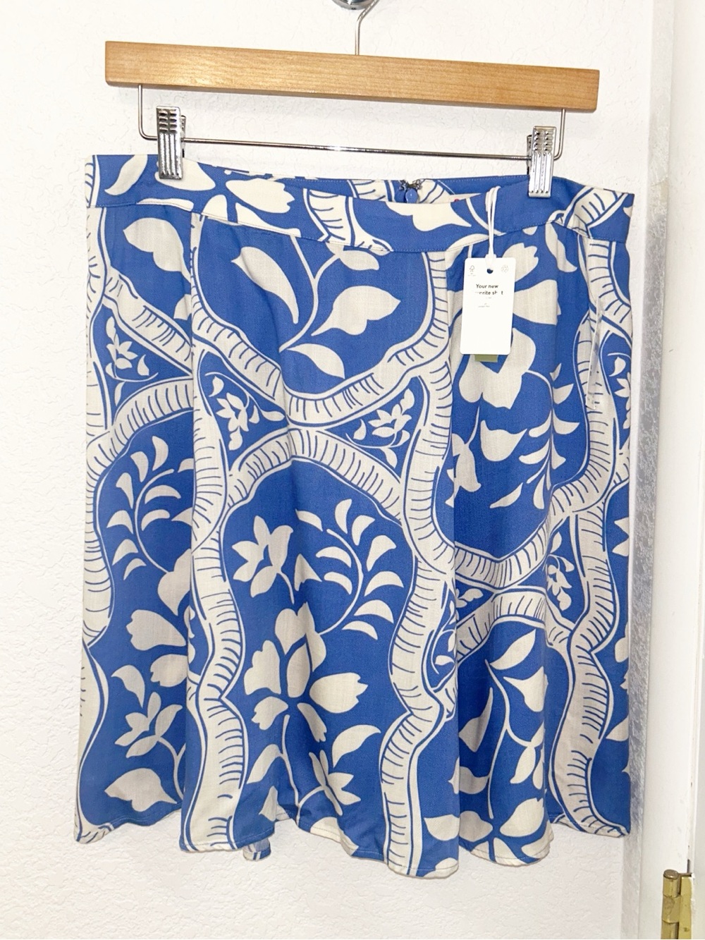 NwT MARINE LAYER The Bonnie Mini Skirt in Blue Tile Lightweight SZ: 14